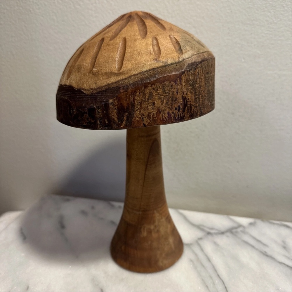 Wooden Mushroom Decor sculpture hand made